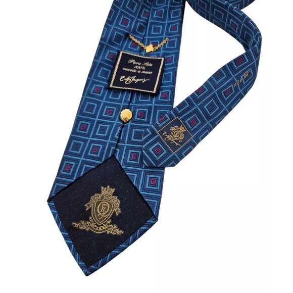 ERVÉ JACQUES Blue Geometric Silk Tie ITALY 59”/ 4” EC - Picture 4 of 5